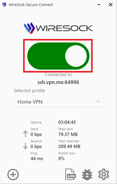 Connection toggle