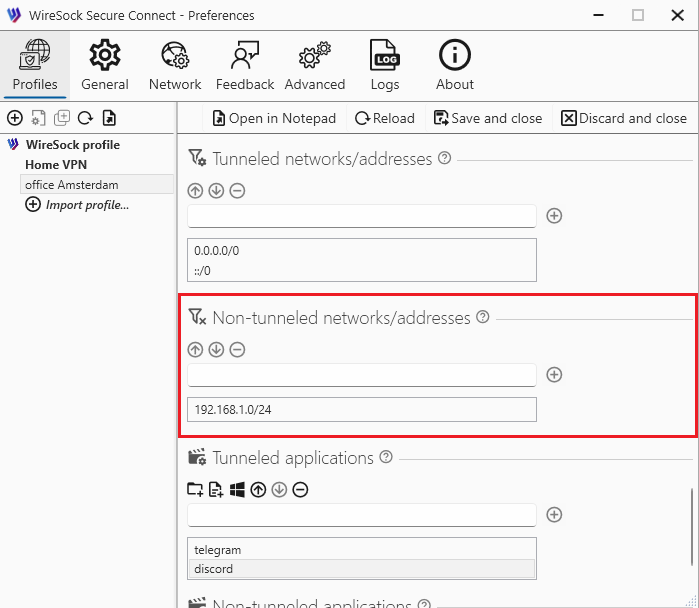 Non-tunneled networks